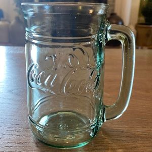 Vintage Green Glass Coca Cola Mug